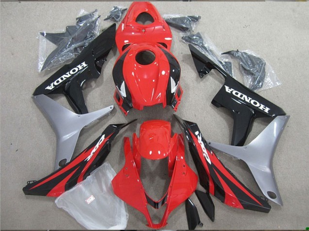 Carenado Moto Honda CBR600RR 2007-2008 - Plata Rojo Negro Brillante
