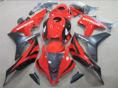Carenados Moto Honda CBR600RR 2007-2008 - Rojo Negro Brillante Negro Mate