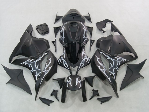 Carenados Moto Honda CBR600RR 2007-2008 - Negro Mate Plata Llama