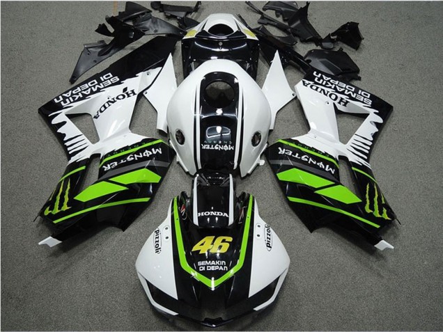 Carenados Moto Honda CBR600RR 2013-2026 - Blanco Verde Negro Brillante Semakin Didepan Monstruo