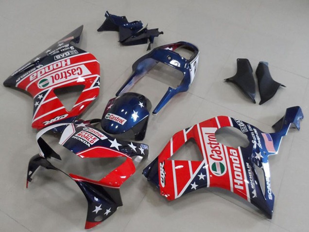 Carenados Moto Honda CBR900RR 954 2002-2003 - Azul Rojo Cycle World Castrol