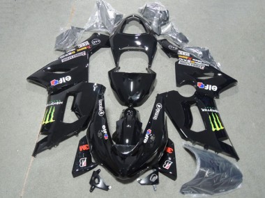 Carenados Moto Kawasaki ZX6R 2005-2006 - Negro Brillante Verde Monstruo