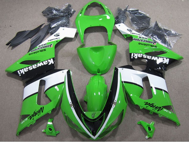 Carenados Moto Kawasaki ZX6R 2005-2006 - Verde Blanco Negro