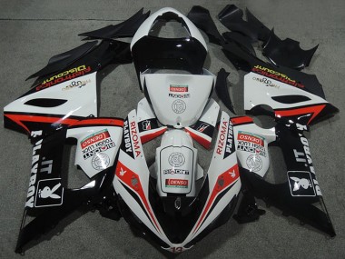 Carenados Moto Kawasaki ZX6R 2005-2006 - Blanco Negro Rojo Rizoma Playboy