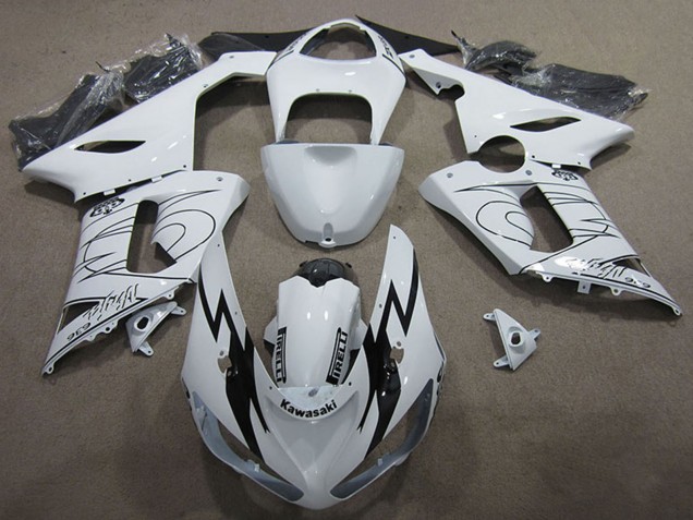 Kits Carenado Moto Kawasaki ZX6R 2005-2006 - Blanco Negro