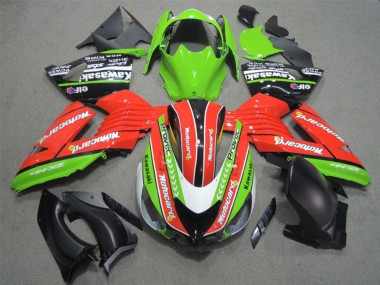 Carenados Moto Kawasaki ZX14R ZZR1400 2006-2011 - Verde Rojo Blanco Negro Elf Motocard