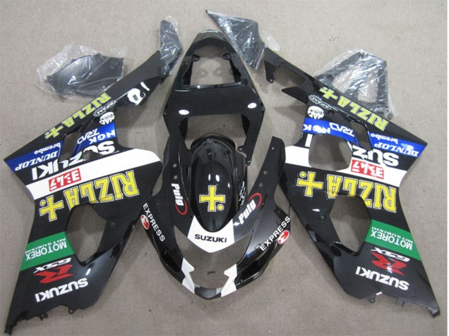 Carenados Moto Suzuki GSXR 600 2004-2005 - Negro Brillante Blanco Verde Amarillo Rizla