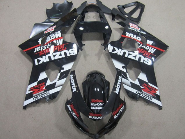 Carenados Moto Suzuki GSXR 600 2004-2005 - Negro Brillante Rojo Blanco Telefumica MoviStar