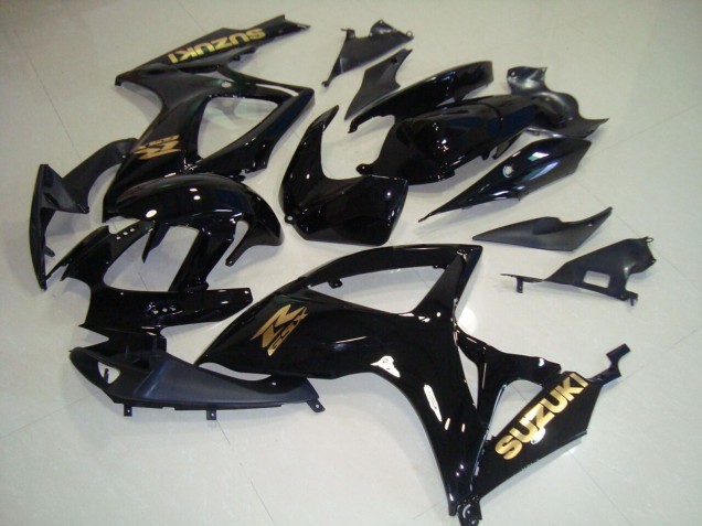 Carenados Moto Suzuki GSXR 750 2006-2007 - Negro Brillante Oro Calcomanía