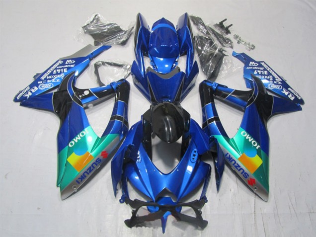 Carenados Moto Suzuki GSXR 1000 2007-2008 - Azul Verde Negro JOMO