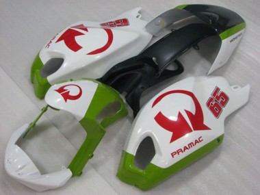 Carenados Moto Ducati Monster 696 2008-2012 - Blanco Verde Rojo Pramac 65