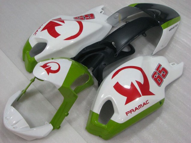 Carenados Moto Ducati Monster 696 2008-2012 - Blanco Verde Rojo Pramac 65
