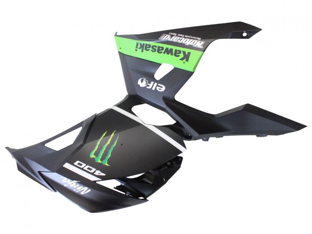 Carenados Moto Kawasaki EX400 2018-2024 - Negro Mate Verde Monstruo Showr Nieve