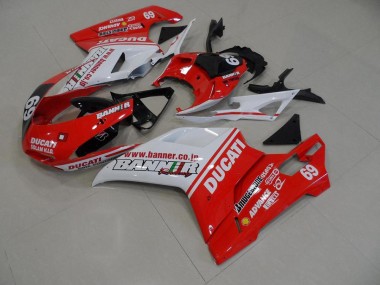 Naranja Banner 69 Carenado Ducati 848 1098 1198 2007-2014