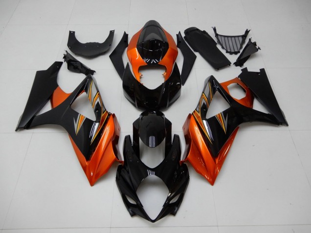 Naranja Negro Carenado Suzuki GSXR 1000 K7 2007-2008 Naranja Negro Carenado Suzuki GSXR 1000 K7 2007-2008