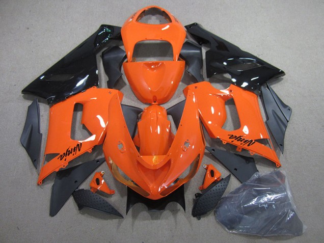 Naranja Negro Ninja Kit ABS Carenado Kawasaki ZX6R 2005-2006 Naranja Negro Ninja Kit ABS Carenado Kawasaki ZX6R 2005-2006