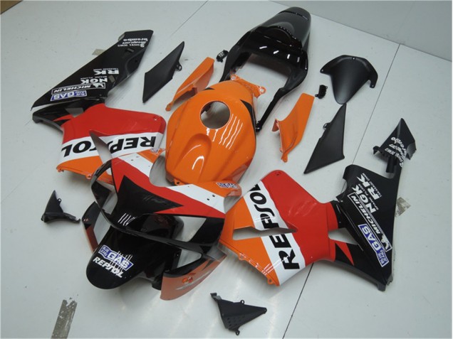Naranja Rojo Negro Repsol Carenado Honda CBR 600 RR 2003-2004