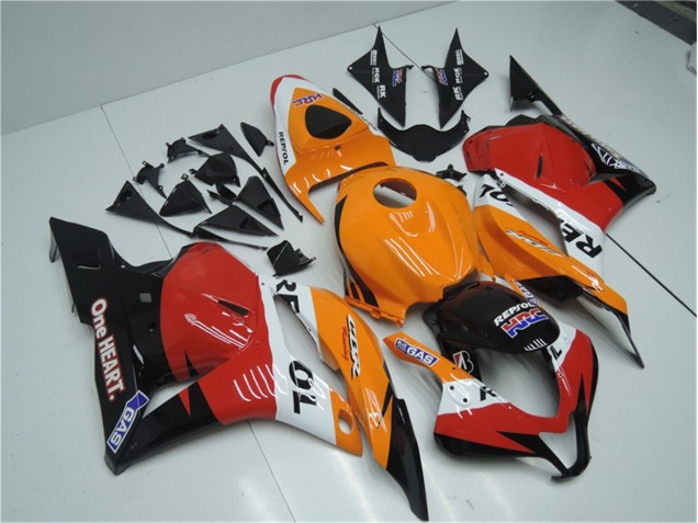 Naranja Rojo Negro Repsol Carenado Honda CBR 600 RR 2009-2012