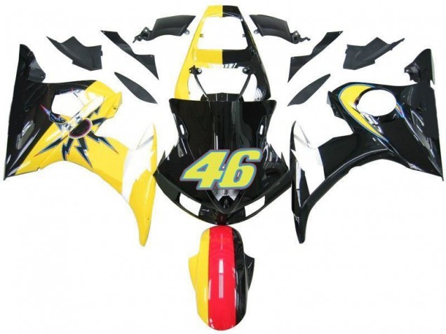 Negro Amarillo No. 46 Carenado Yamaha R6 2003-2005 Negro Amarillo No. 46 Carenado Yamaha R6 2003-2005