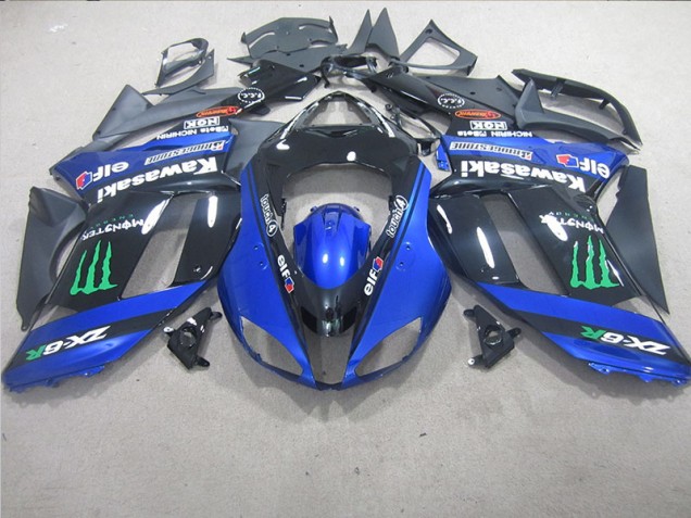 Negro Azul Monster Carenado Kawasaki ZX6R 2007-2008 Negro Azul Monster Carenado Kawasaki ZX6R 2007-2008