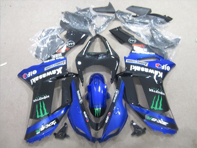 Negro Azul Verde Monster ABS Kits Carenado Kawasaki ZX6R 2007-2008