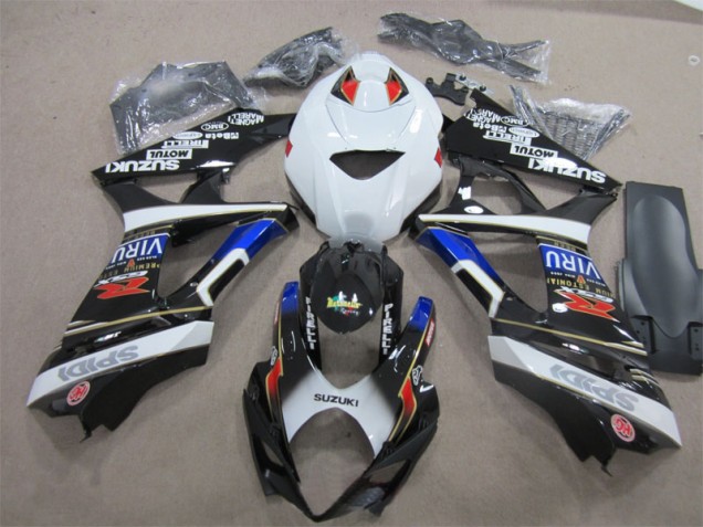 Negro Blanco Azul Inyección Kit Carenado Suzuki GSXR 1000 K7 2007-2008