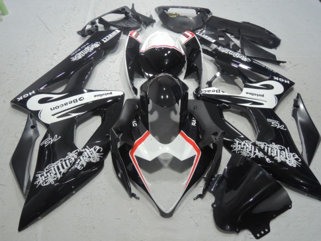 Negro Blanco Beacon Carenado Suzuki GSXR 1000 K5 2005-2006 Negro Blanco Beacon Carenado Suzuki GSXR 1000 K5 2005-2006