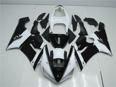 Negro Blanco Carenado & Plástico Kawasaki ZX6R 2005-2006