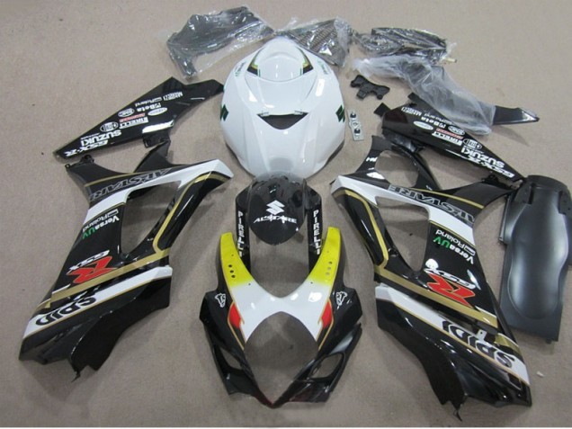 Negro Blanco Carenado Suzuki GSXR 1000 K7 2007-2008