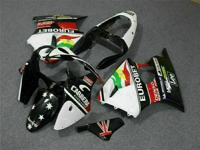 Negro Blanco Eurobet Carenado Kawasaki ZX6R 2000-2002