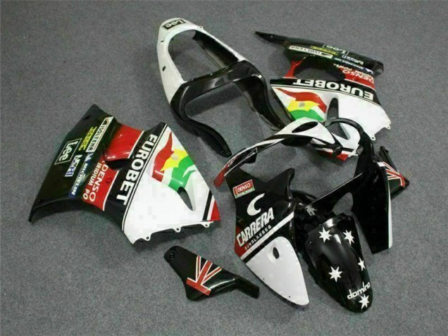 Negro Blanco Eurobet Carenado Kawasaki ZX6R 2000-2002