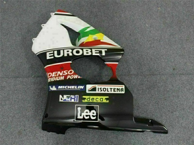 Negro Blanco Eurobet Carenado Kawasaki ZX6R 2000-2002