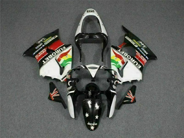 Negro Blanco Eurobet Carenado Kawasaki ZX6R 2000-2002