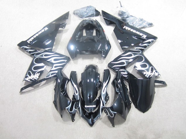 Negro Blanco Llama Carenado Kawasaki ZX10R 2003-2005 Negro Blanco Llama Carenado Kawasaki ZX10R 2003-2005