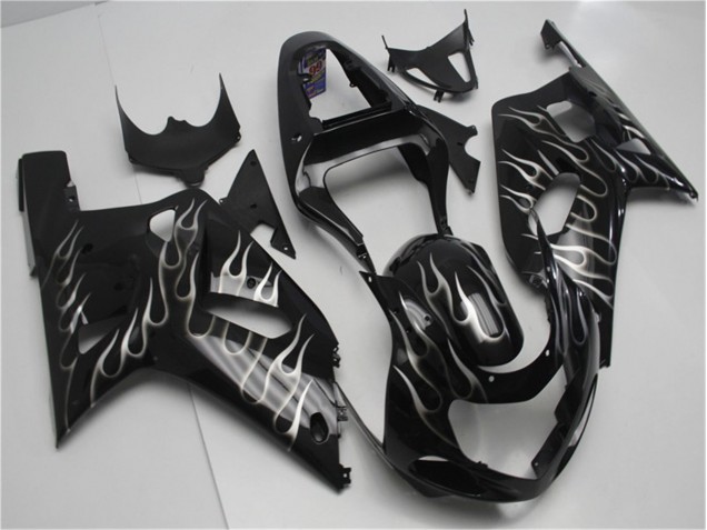 Negro Blanco Llama Carenado Suzuki GSXR 600 / 750 K1 K2 K3 2001-2003