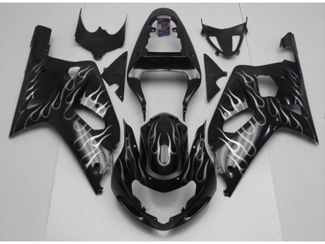 Negro Blanco Llama Carenado Suzuki GSXR 600 / 750 K1 K2 K3 2001-2003