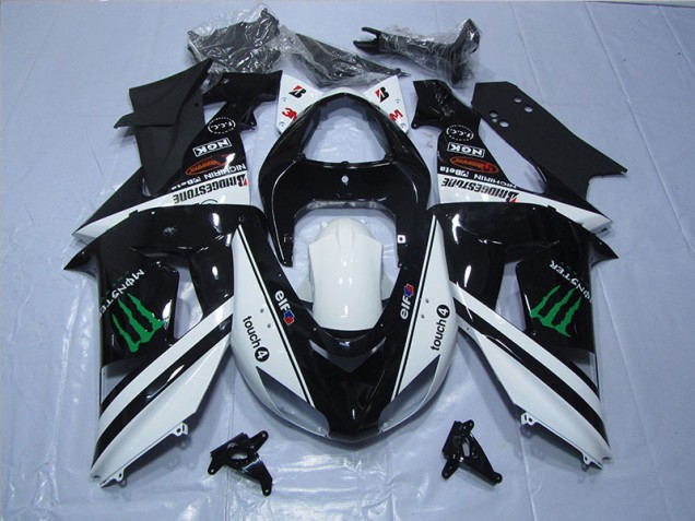 Negro Blanco Touch4 Monster Carenado Kawasaki ZX10R 2006-2007 Negro Blanco Touch4 Monster Carenado Kawasaki ZX10R 2006-2007