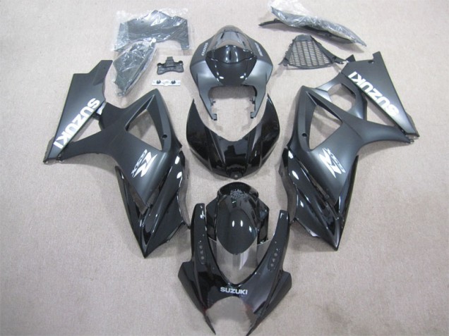 Negro Carenado & Plástico Suzuki GSXR 1000 K7 2007-2008
