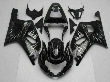 Negro Kit Completo Carenado Suzuki GSXR 600 / 750 K1 K2 K3 2001-2003