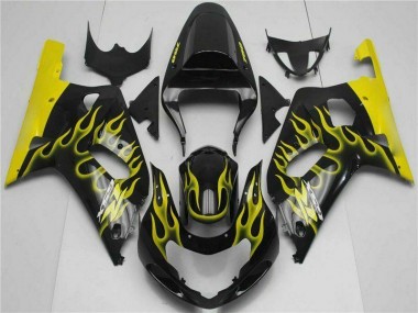 Negro Kits Carenado Suzuki GSXR 600 / 750 K1 K2 K3 2001-2003
