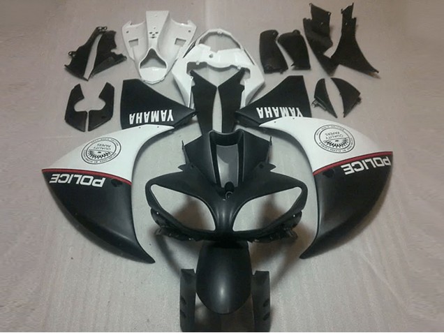 Negro Mate Blanco Carenado Yamaha R1 2009-2011 Negro Mate Blanco Carenado Yamaha R1 2009-2011