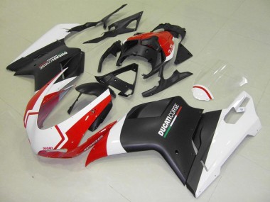 Negro Mate Blanco Rojo Carenado Ducati 848 1098 1198 2007-2014