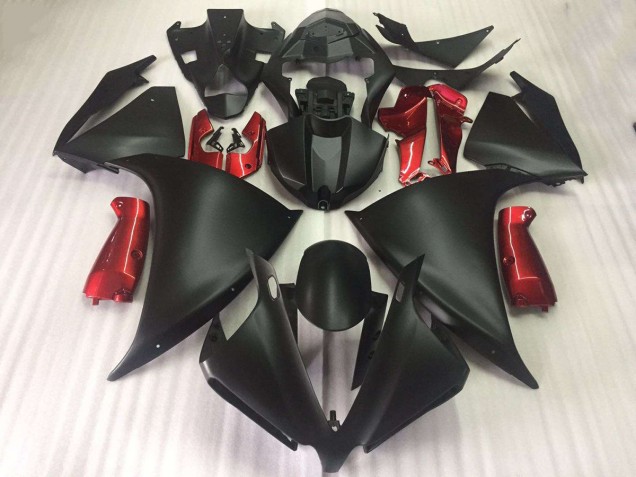 Negro Mate Brillante Rojo Carenado Yamaha R1 2012-2014 Negro Mate Brillante Rojo Carenado Yamaha R1 2012-2014