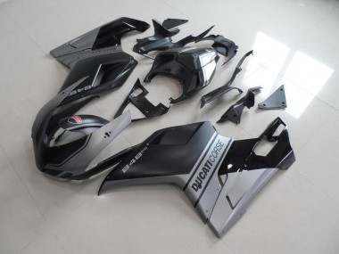 Negro Mate Plata Estilo OEM Carenado Ducati 848 1098 1198 2007-2014