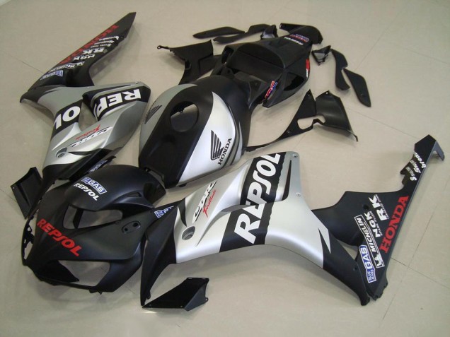 Negro Mate Plata Repsol Kits Completo Carenado Honda CBR 1000 RR 2006-2007 Negro Mate Plata Repsol Kits Completo Carenado Honda CBR 1000 RR 2006-2007