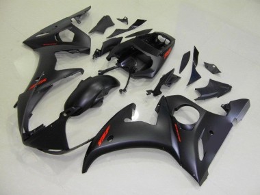 Negro Mate Rojo Calcomanías Carenado Yamaha R6 2003-2005