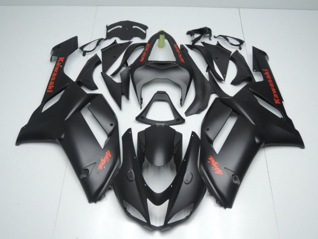 Negro Mate con Rojo Pegatinas Carenado Kawasaki ZX6R 2007-2008 Negro Mate con Rojo Pegatinas Carenado Kawasaki ZX6R 2007-2008