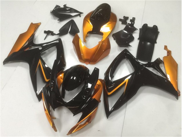 Negro Naranja Carrocería Suzuki GSXR 600 / 750 K6 2006-2007