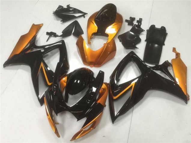 Negro Naranja Carrocería Suzuki GSXR 600 / 750 K6 2006-2007