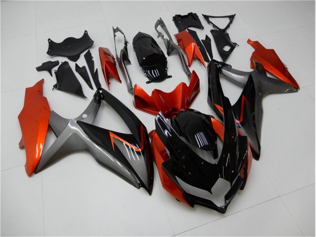 Negro Naranja Gris Carenado Suzuki GSXR 600 / 750 K8 2008-2010 Negro Naranja Gris Carenado Suzuki GSXR 600 / 750 K8 2008-2010